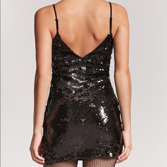 NWT Black Sequins Bodycon Mini Dress | Size S - Picture 3 of 9